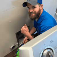 dryer vent technician peforming a niche home service call